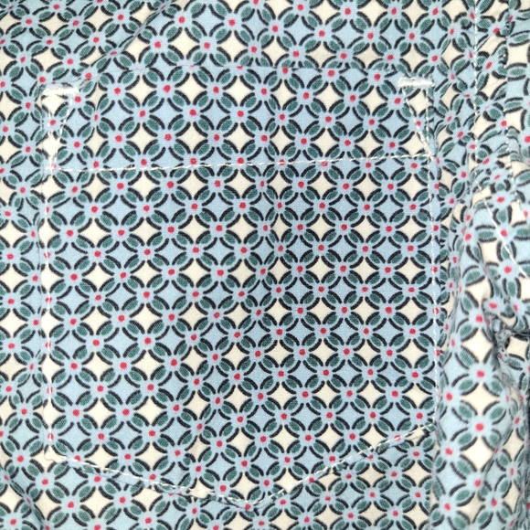💠 TEA Blue Green Geometric Print Cotton Button Down Shirt Toddler Boys Size 2 - Picture 5 of 6